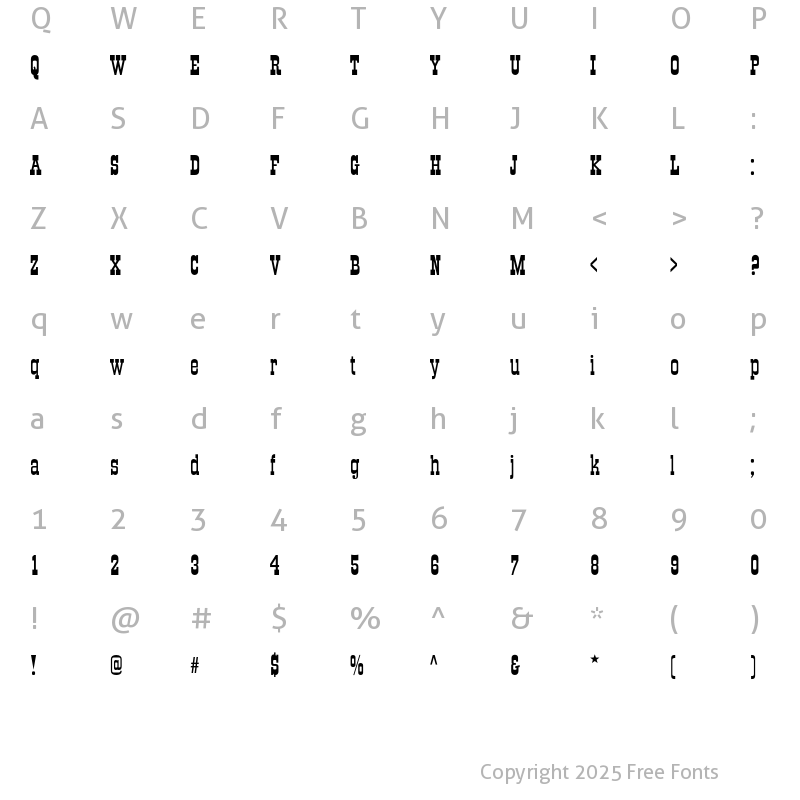 Character Map of OldTowneNo.536 Regular