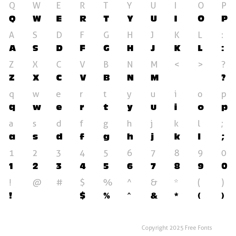 Character Map of Olive Compact MN Regular