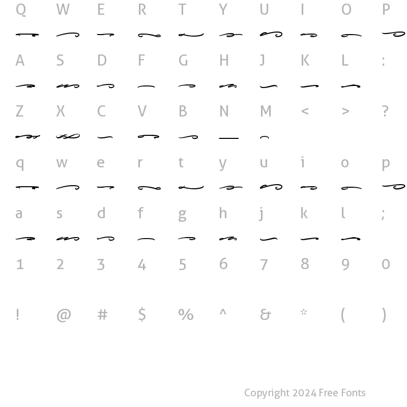 Character Map of Olivia Swash Regular