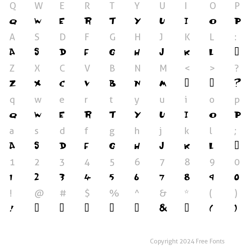 Character Map of Olli Compolli Regular