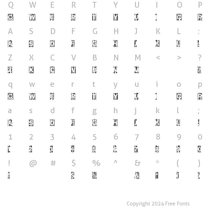 Character Map of Ollie NotGuilty Regular