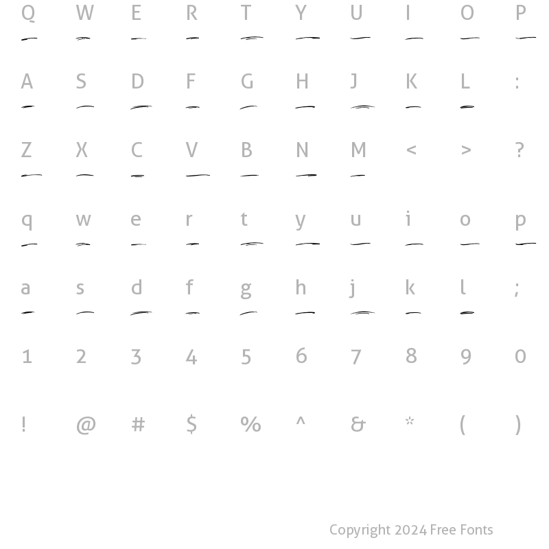 Character Map of Ollykers swash Regular