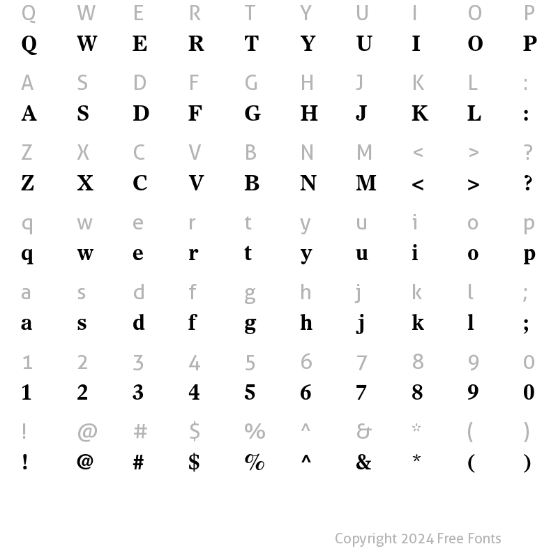 Character Map of Olympian LT Std Bold