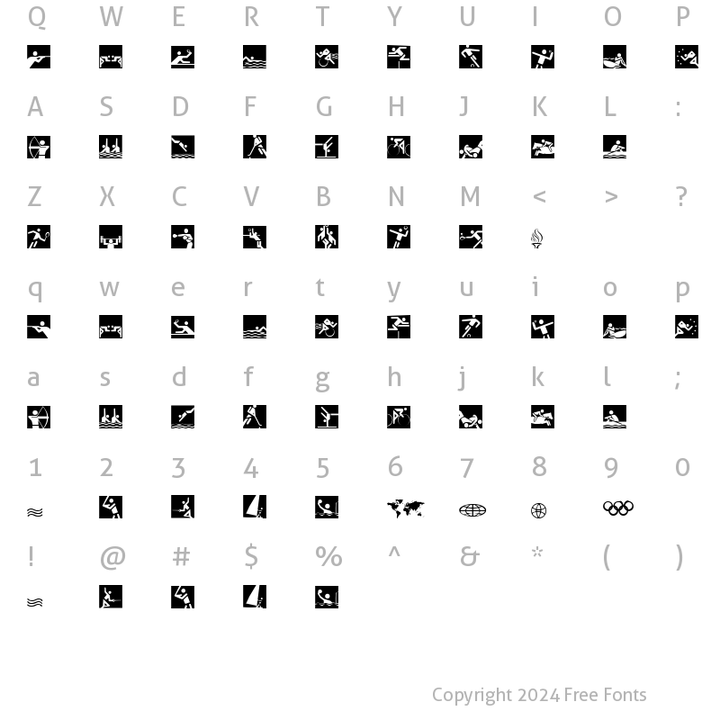 Character Map of Olympicons 2 Regular