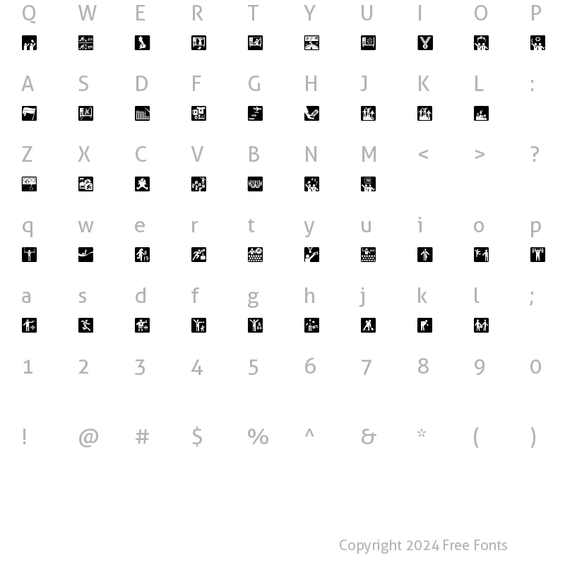 Character Map of Olympukes Dark Roman