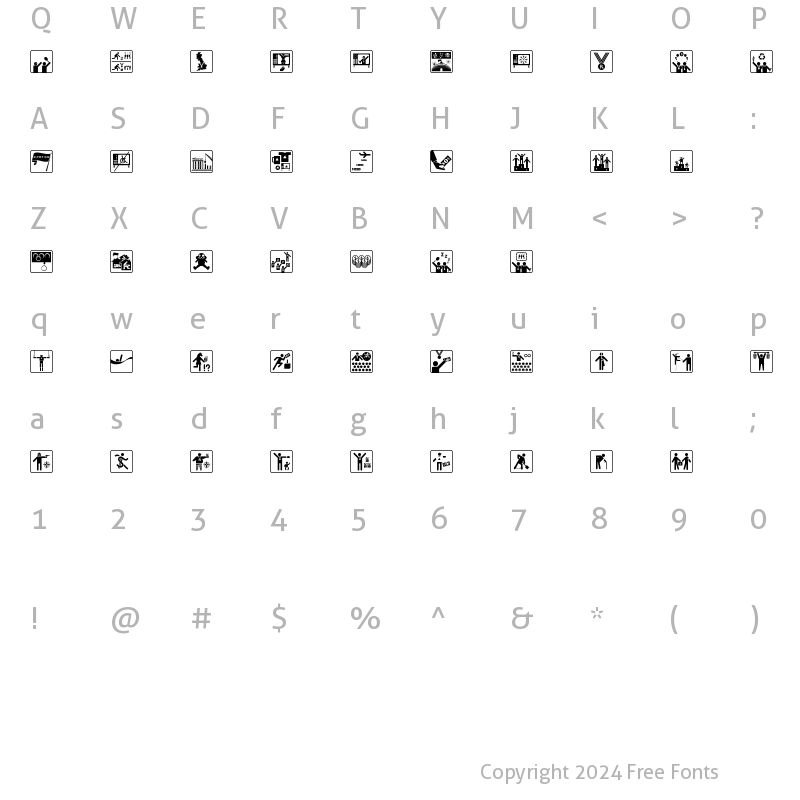 Character Map of Olympukes Light Roman