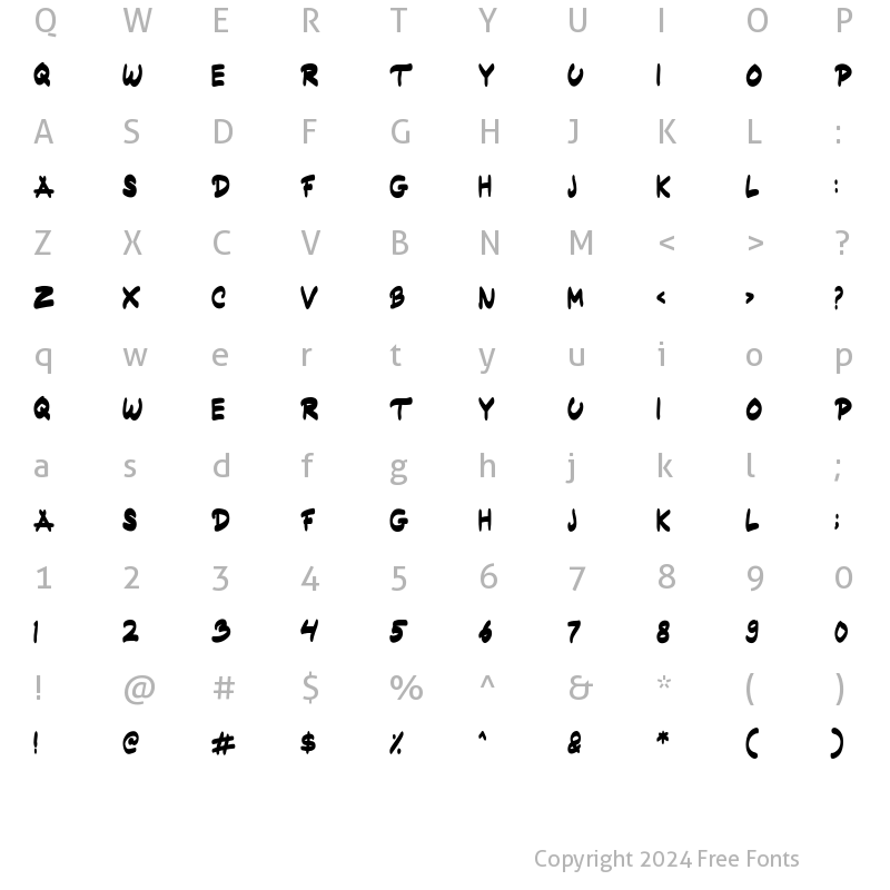 Character Map of OMASU Regular