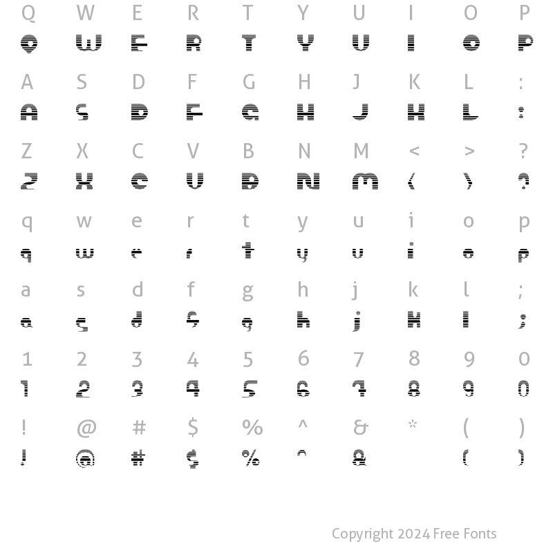 Character Map of Ombre SemiBold Regular