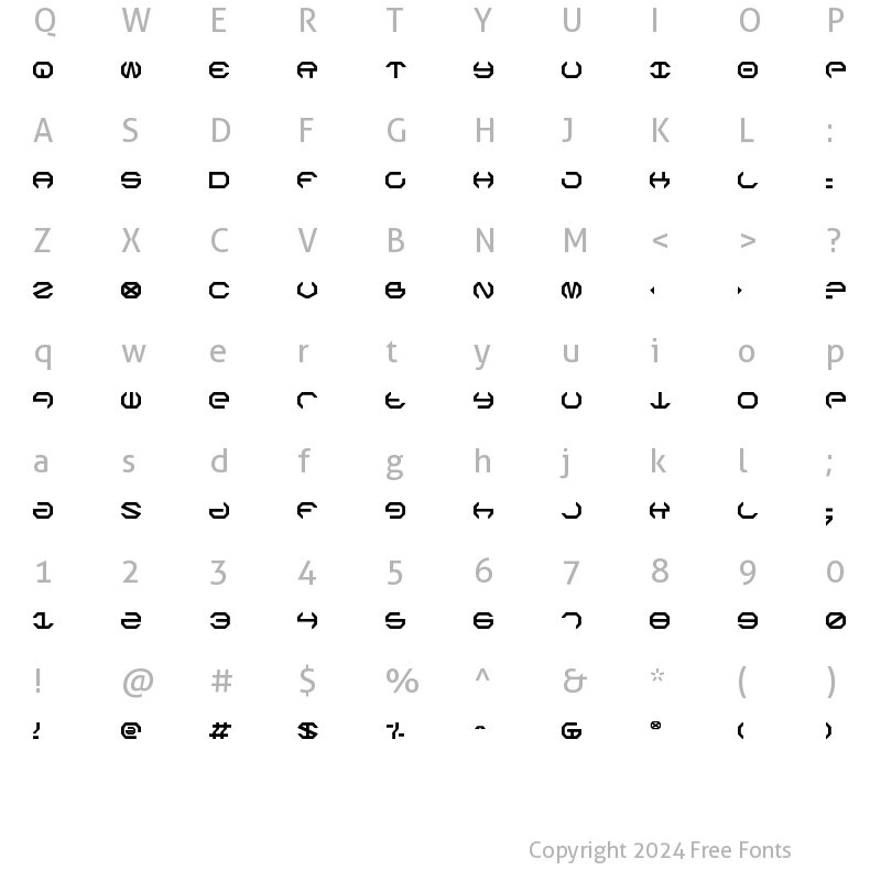 Character Map of Omega Sentry Regular