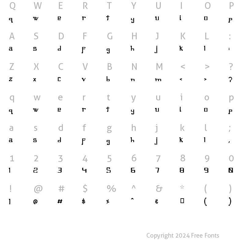 Character Map of Omellons Bold