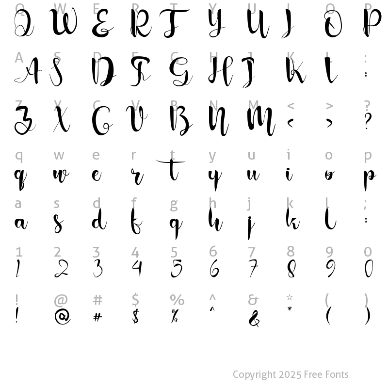 Character Map of Omg  Misticle Regular