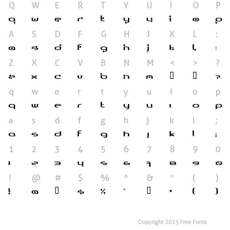 Character Map of Omicron Regular