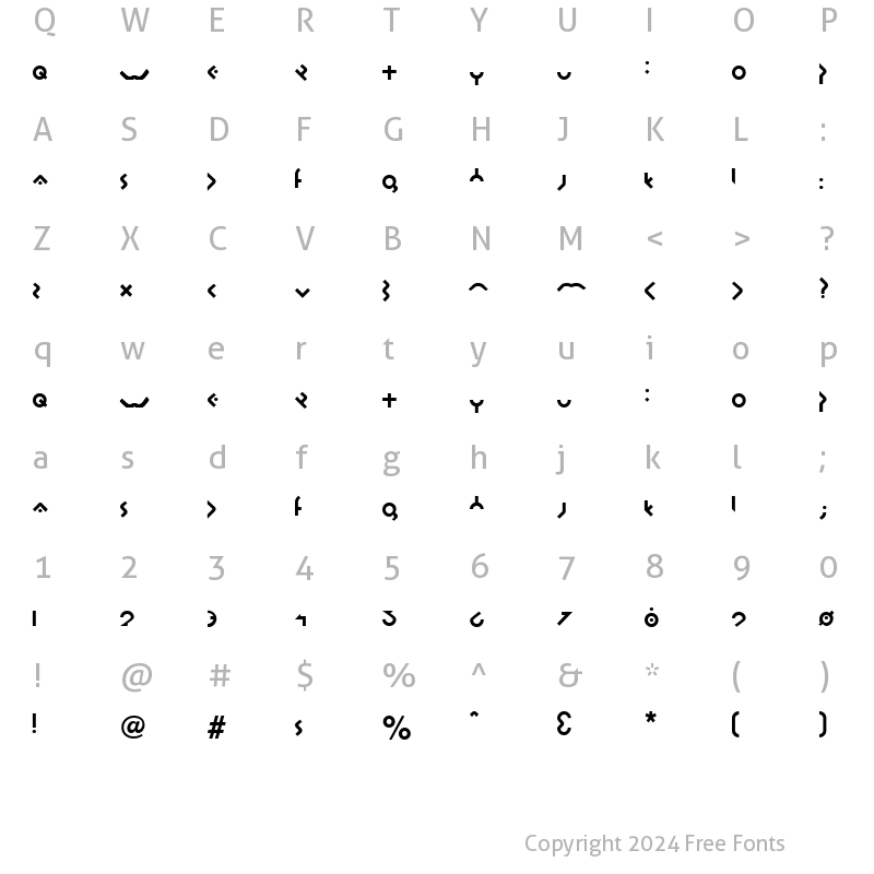 Character Map of Omikron Medium