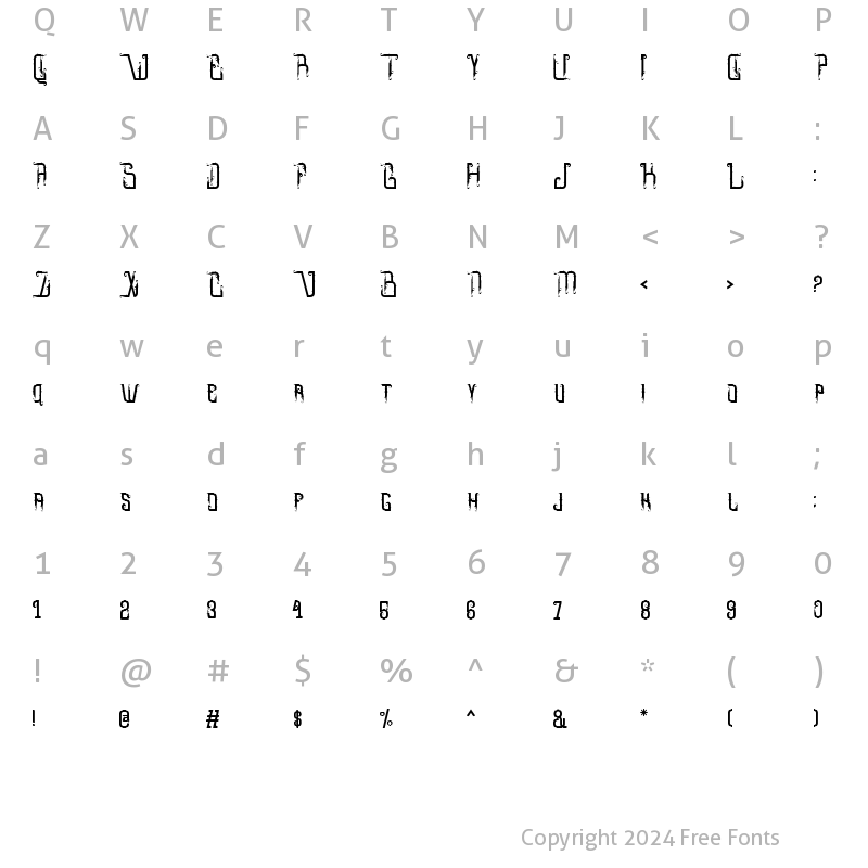 Character Map of Omnivorous Regular 01 Bold