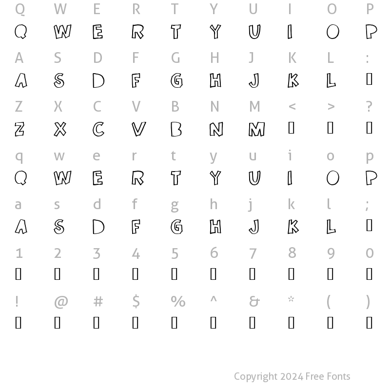 Character Map of Once in a while Regular