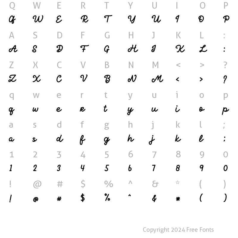 Character Map of One Bite Regular