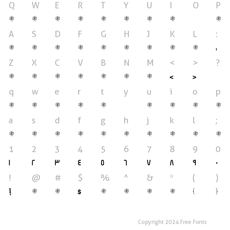 Character Map of ONE FEEZ Regular