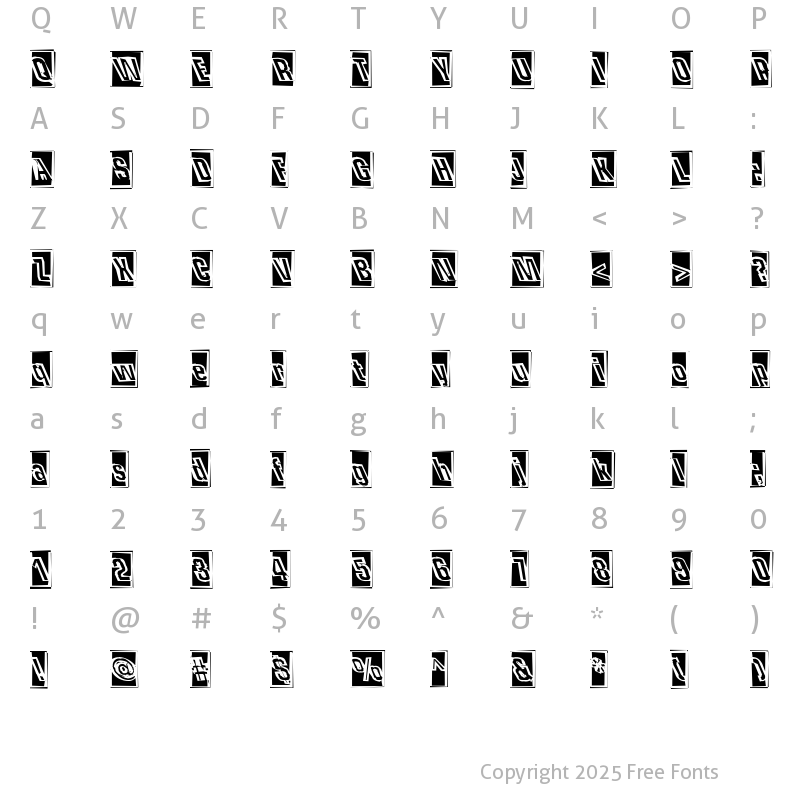 Character Map of One Hit Wonder Regular