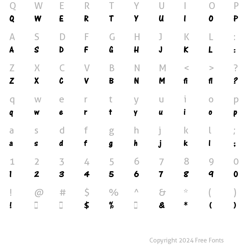 Character Map of One Stroke Script Bold LET Plain