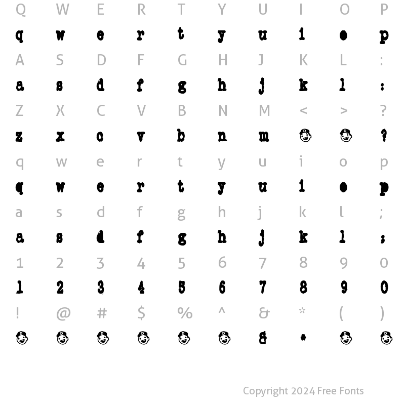 Character Map of OneAfter909 Regular