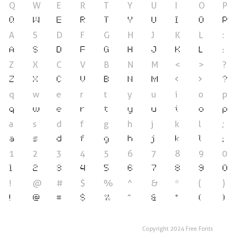 Character Map of OneCross Light