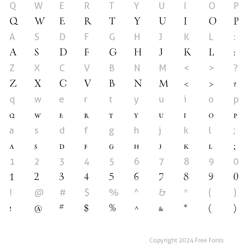 Character Map of Oneleigh SmallCaps Regular