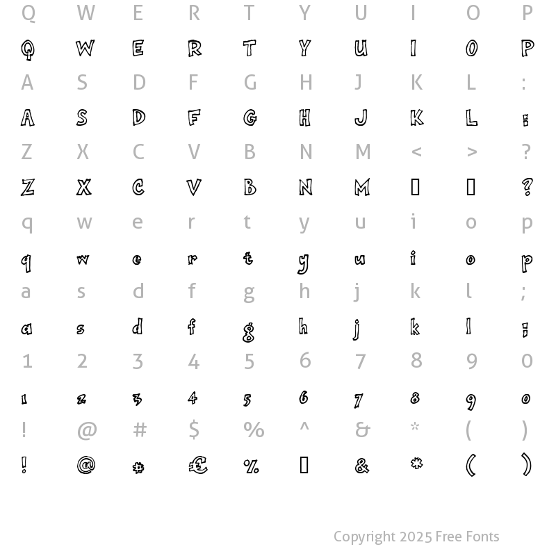 Character Map of onepunchJim outline