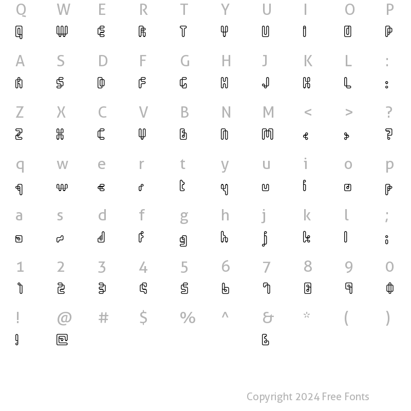 Character Map of OneStroke Regular