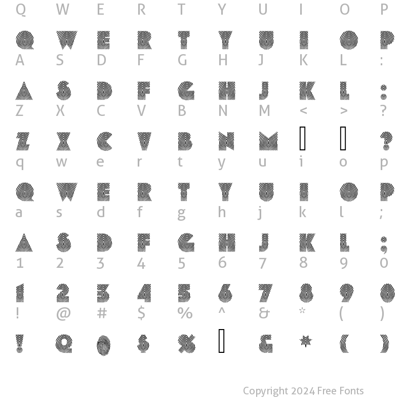 Character Map of Onion Regular