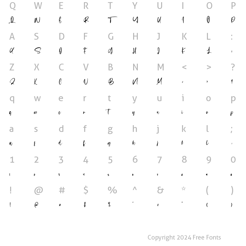 Character Map of Onitsha Regular