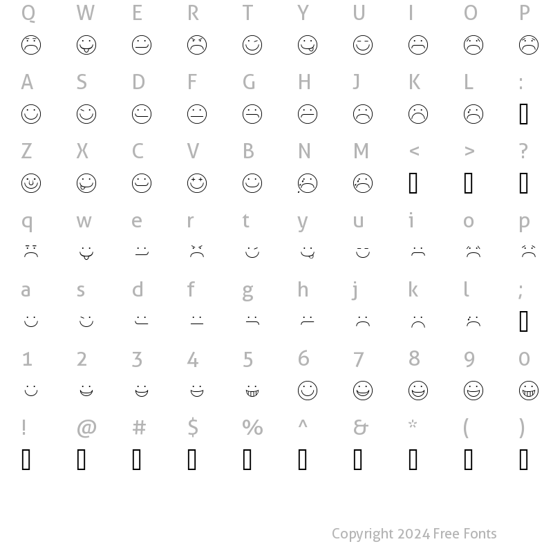 Character Map of OnlyYou?SSi Regular