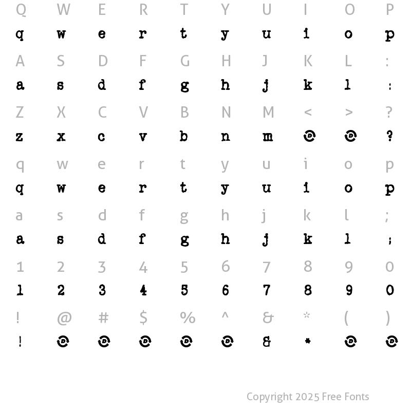 Character Map of OnYourBike Regular