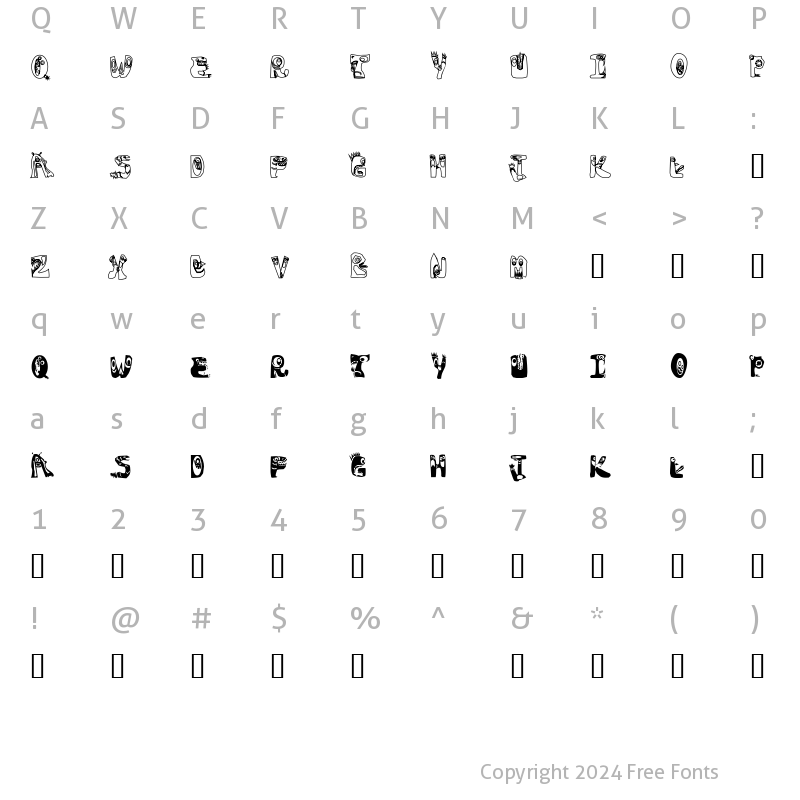 Character Map of Oogie Boogies Regular