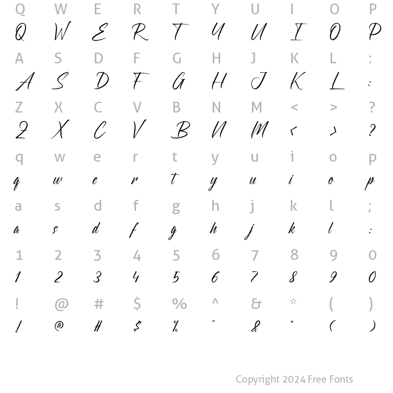 Character Map of Opelika Regular