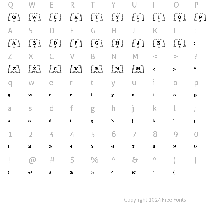 Character Map of OpenBook Becker Normal