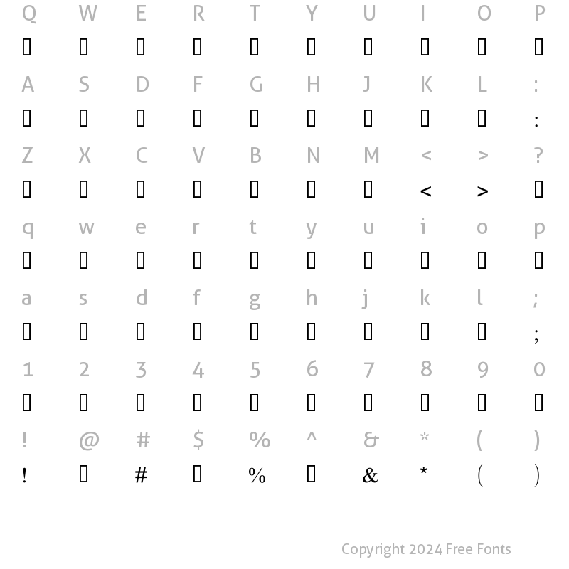 Character Map of OpenSymbol Regular