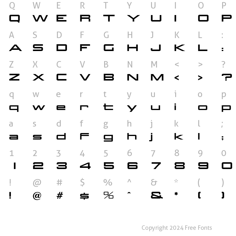 Character Map of OPTIAggie Regular