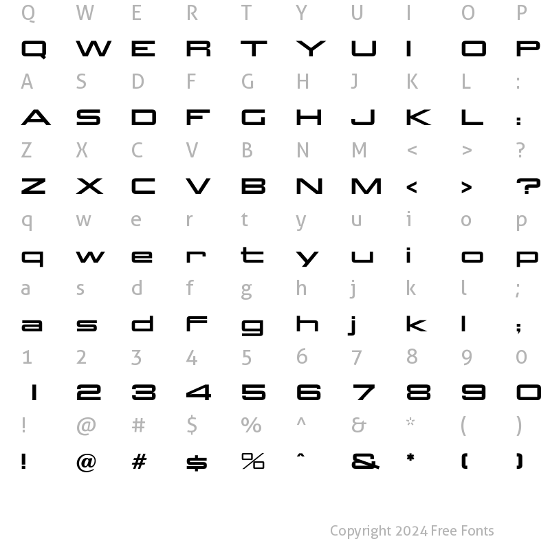 Character Map of OPTIAggie Solid Regular