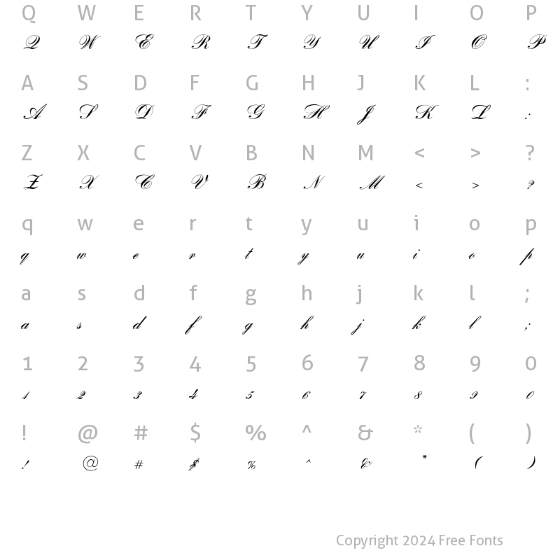 Character Map of OPTIBank Regular