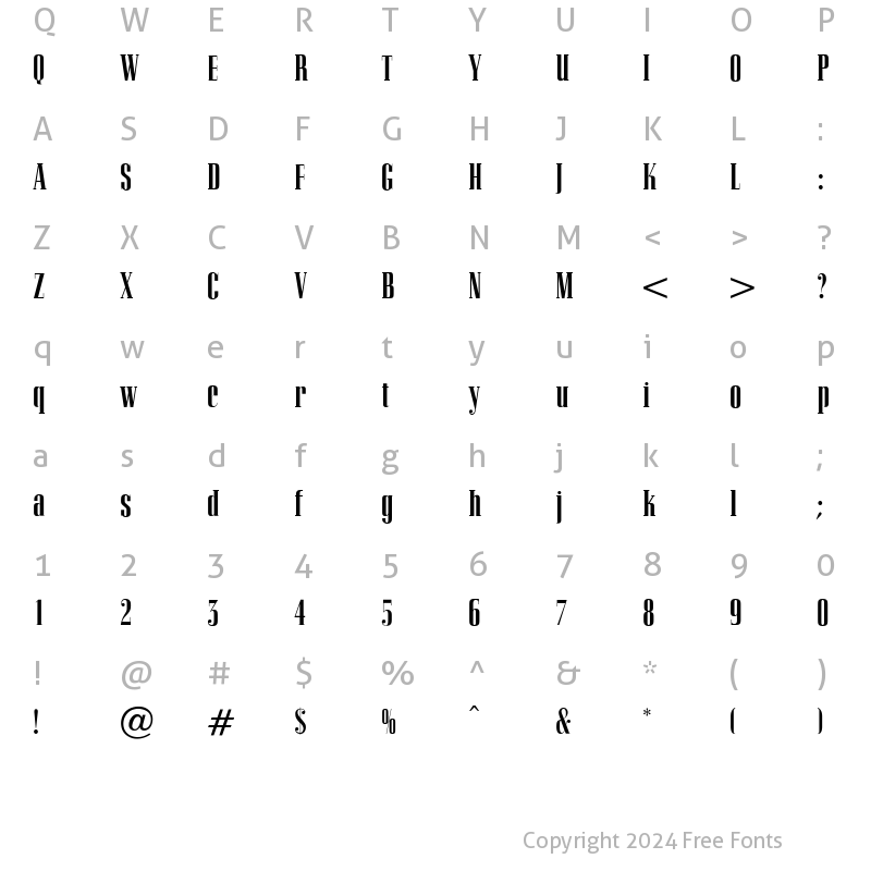 Character Map of OPTICorvinus Regular