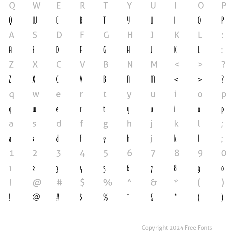 Character Map of OPTIJake Antique Regular