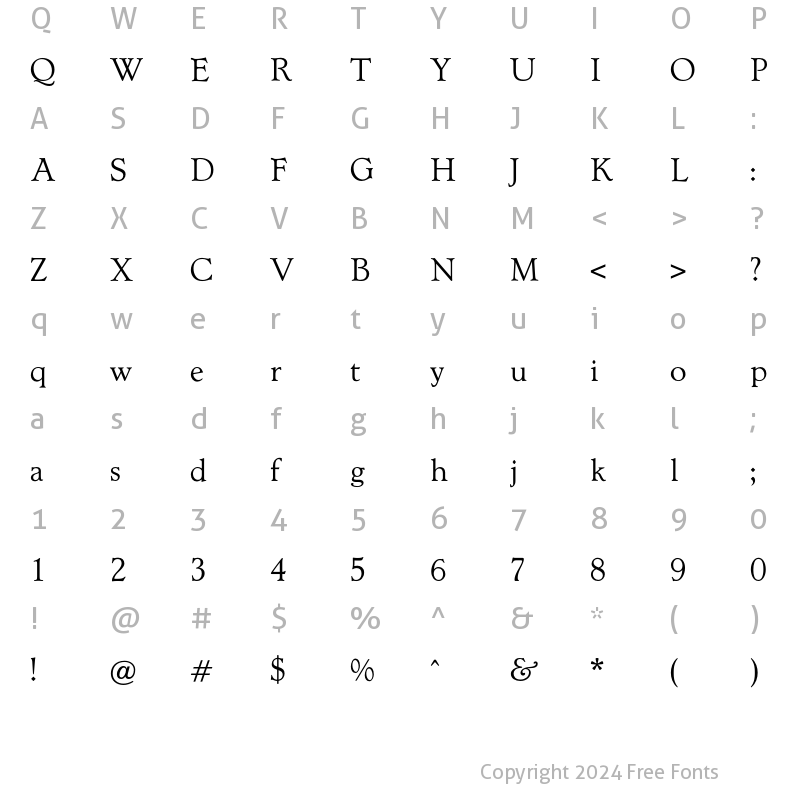 Character Map of OPTILuciusAd Light Regular