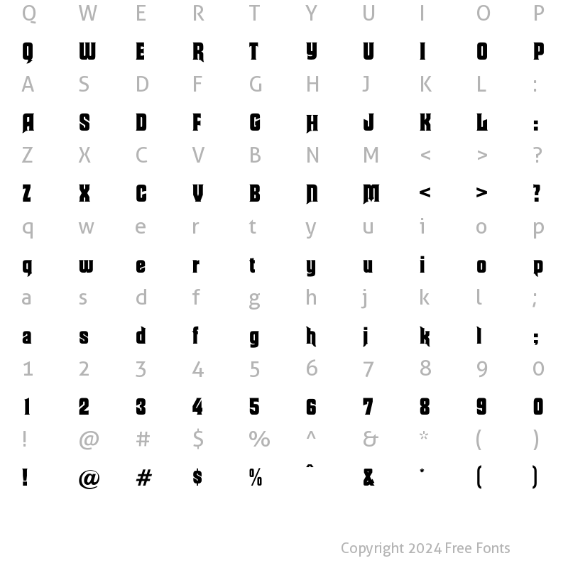 Character Map of OPTIMacBethOldStyle Regular