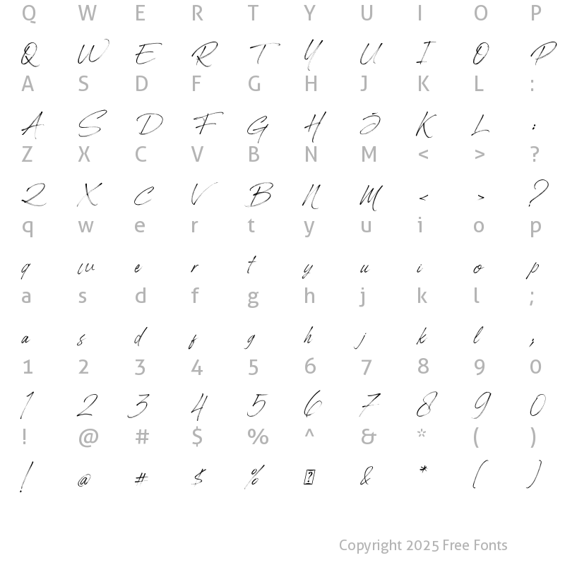 Character Map of Optimust Slant