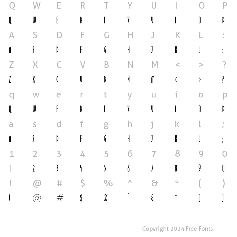 Character Map of OPTIPippenFive Regular