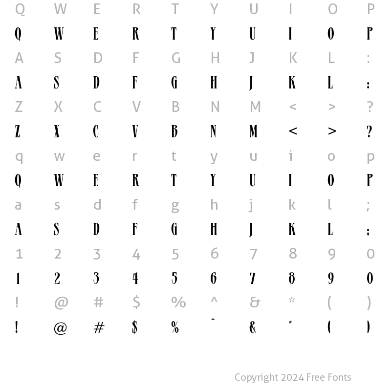 Character Map of OPTIProtea Regular