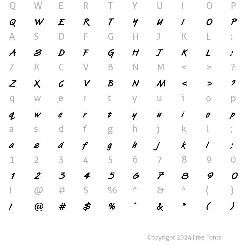 Character Map of OPTIVanilla-Bold Regular