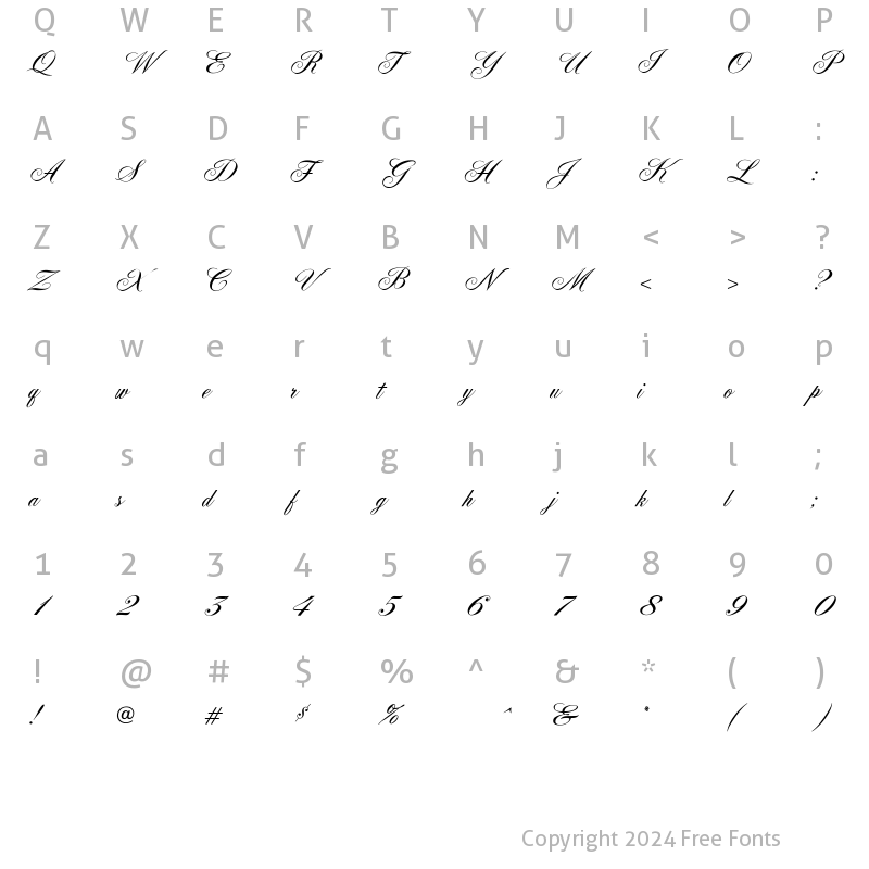 Character Map of OPTIYork Regular