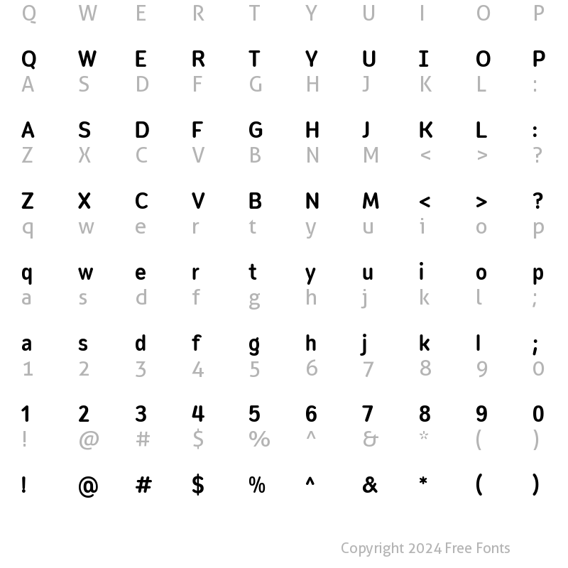 Character Map of Opun Mai SemiBold SemiCondensed