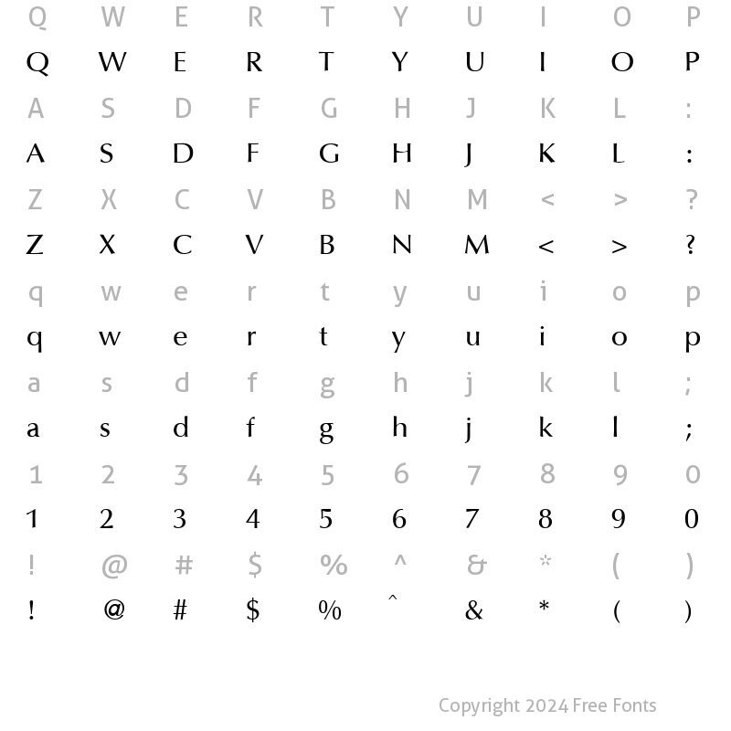 Character Map of OpusTwoMedium Regular